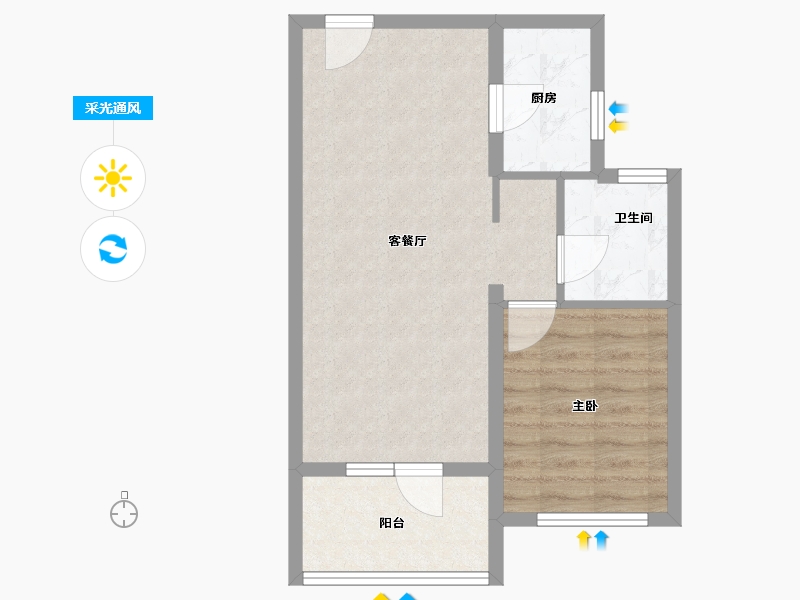 辽宁省-葫芦岛市-恒泰时间海-53.30-户型库-采光通风