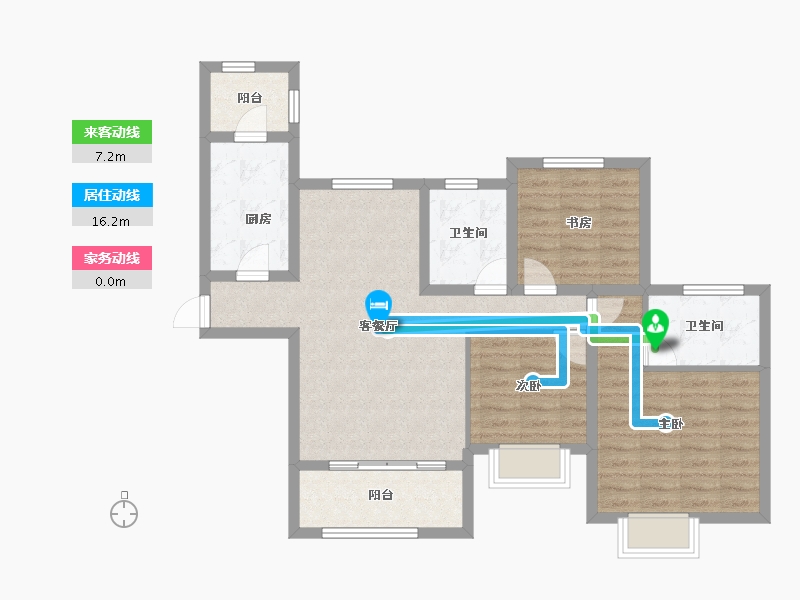 山东省-烟台市-文苑世家-86.02-户型库-动静线