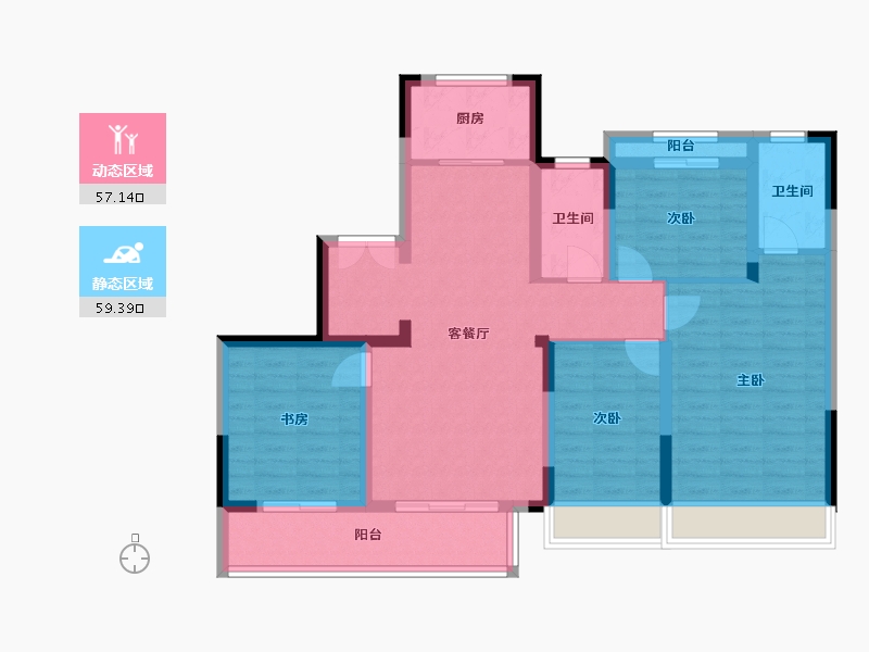 浙江省-台州市-城市之星-114.00-户型库-动静分区