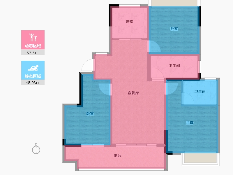 安徽省-阜阳市-阜南华安城-95.20-户型库-动静分区