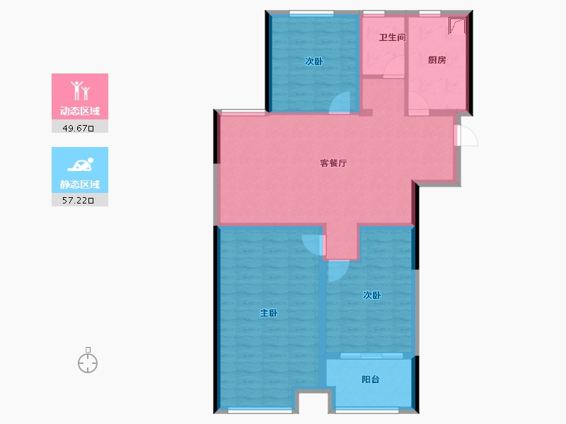 辽宁省-阜新市-东盛·阳光新城-96.01-户型库-动静分区