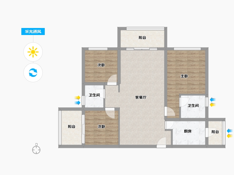 四川省-南充市-满投御江云邸-88.19-户型库-采光通风