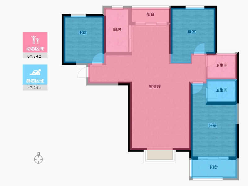 河北省-邯郸市-北湖十六峯-95.92-户型库-动静分区