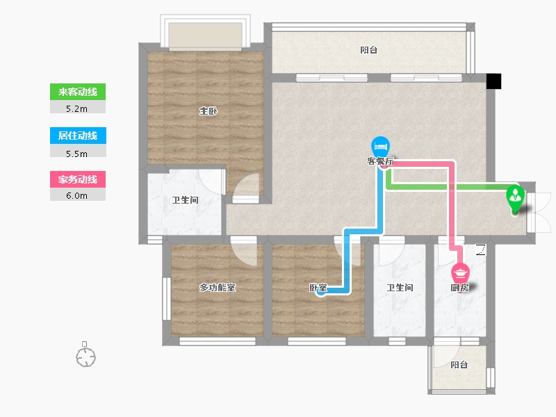 四川省-绵阳市-锦云澜-84.60-户型库-动静线