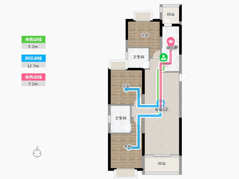 湖北省-十堰市-十堰恒大城·雲境-96.43-户型库-动静线