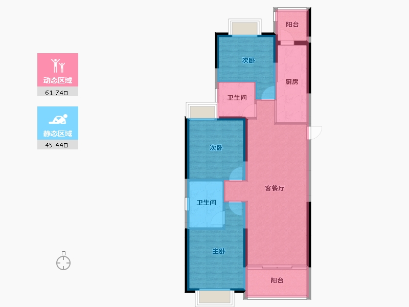 湖北省-十堰市-十堰恒大城·雲境-96.43-户型库-动静分区