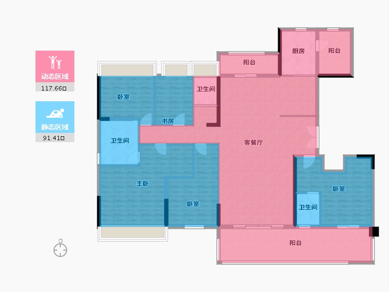 湖南省-衡阳市-碧桂园酃湖世家-190.29-户型库-动静分区