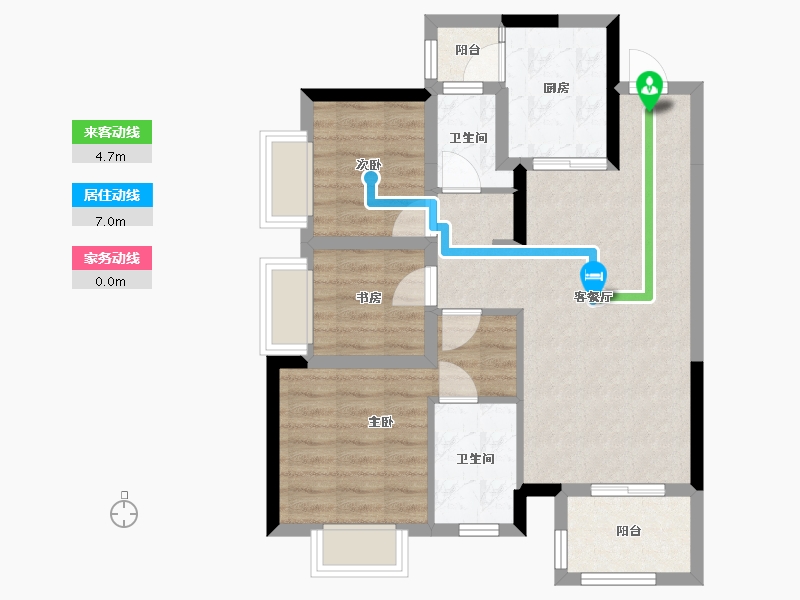 四川省-成都市-美的新城公园天下-95.00-户型库-动静线