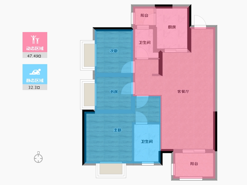 四川省-成都市-美的新城公园天下-95.00-户型库-动静分区