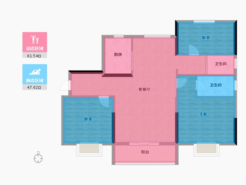 山东省-泰安市-碧桂园·时代澜湾-98.40-户型库-动静分区