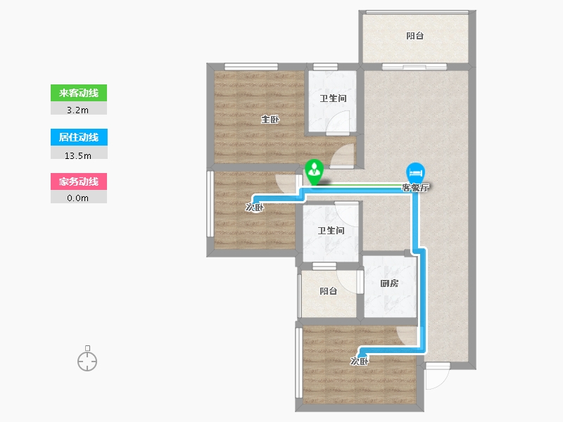 四川省-南充市-满投御江云邸-76.12-户型库-动静线