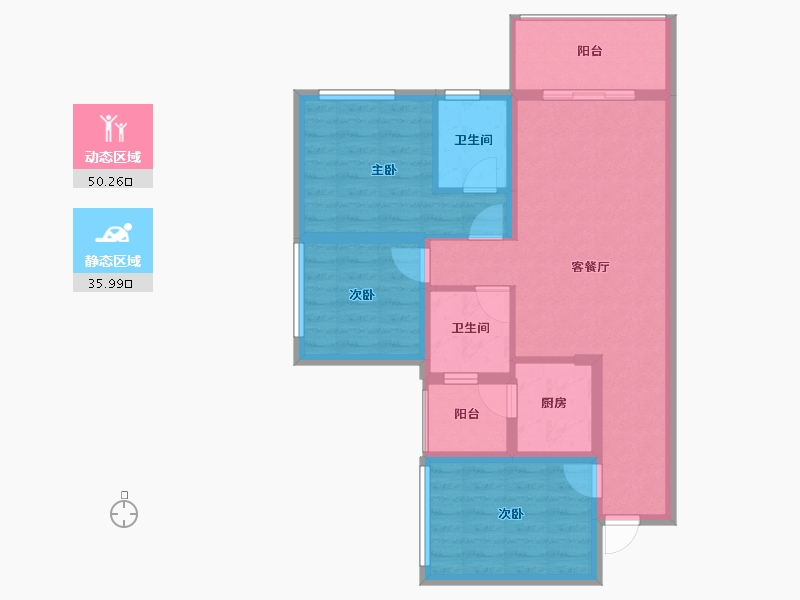 四川省-南充市-满投御江云邸-76.12-户型库-动静分区