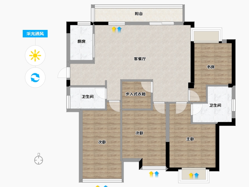 福建省-宁德市-交投天行万安-110.49-户型库-采光通风