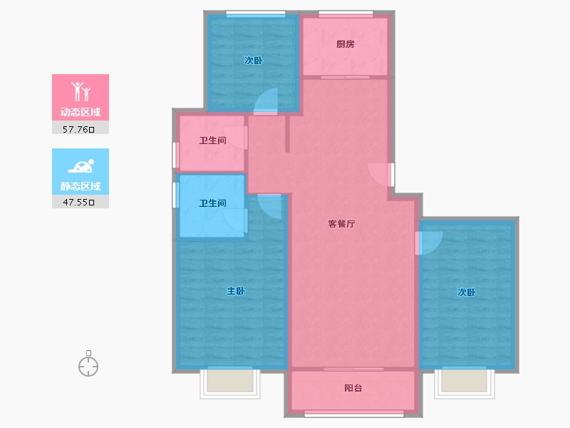 河北省-唐山市-万润首府-94.87-户型库-动静分区