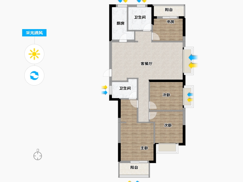 福建省-宁德市-交投天行万安-102.49-户型库-采光通风