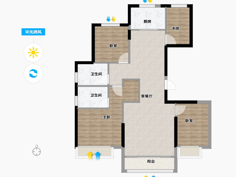 河北省-张家口市-京科·北平苑-100.00-户型库-采光通风