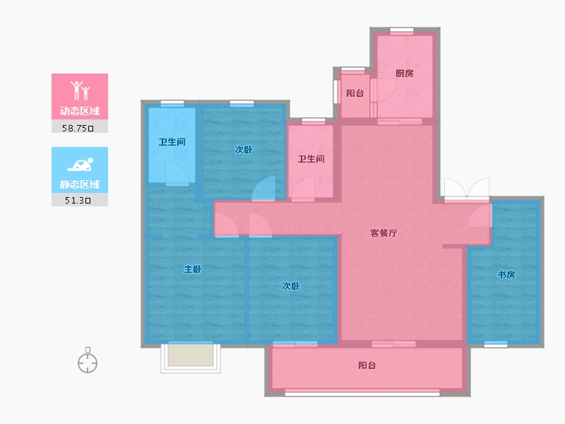 四川省-成都市-美的新城公园天下-126.17-户型库-动静分区