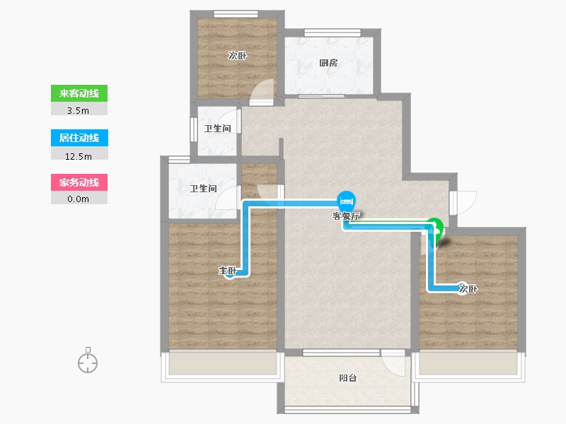 山东省-济宁市-九巨龙龙城公馆-91.39-户型库-动静线