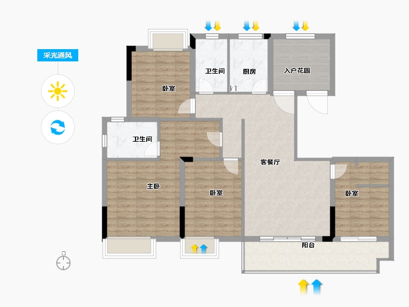 江西省-上饶市-德信·碧桂园·君宸府-112.00-户型库-采光通风