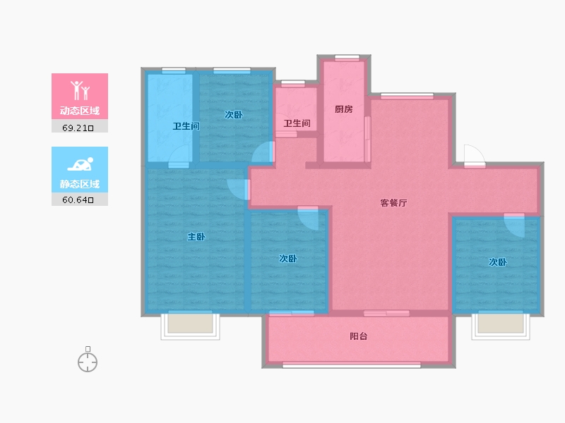 甘肃省-天水市-恒顺阳光城·翡丽湾-115.35-户型库-动静分区