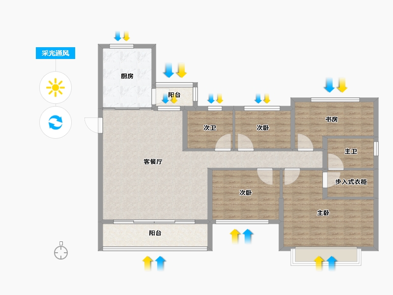 山东省-济宁市-济宁恒大悦珑湾-121.15-户型库-采光通风