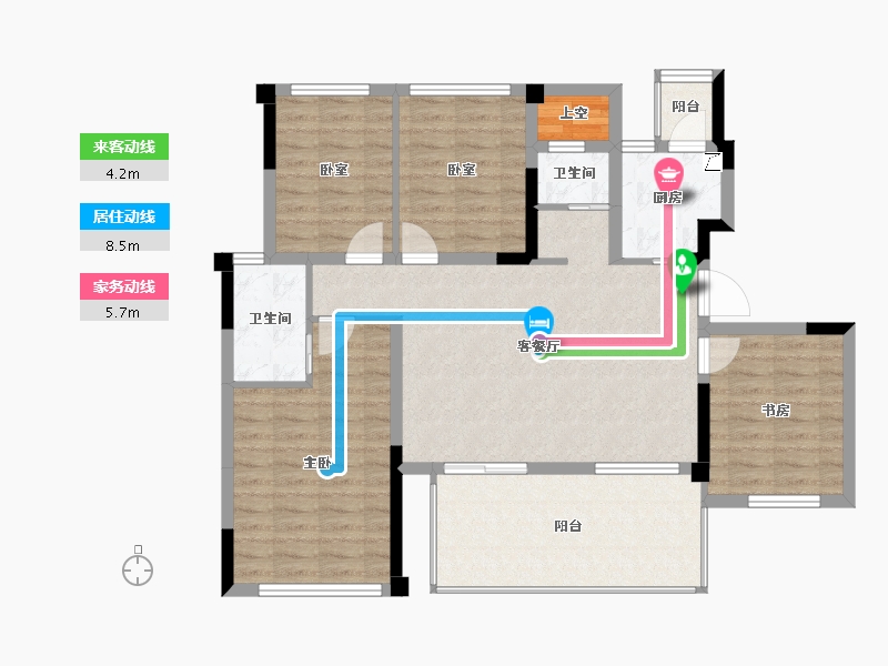 四川省-绵阳市-树高翡丽花园城-103.44-户型库-动静线