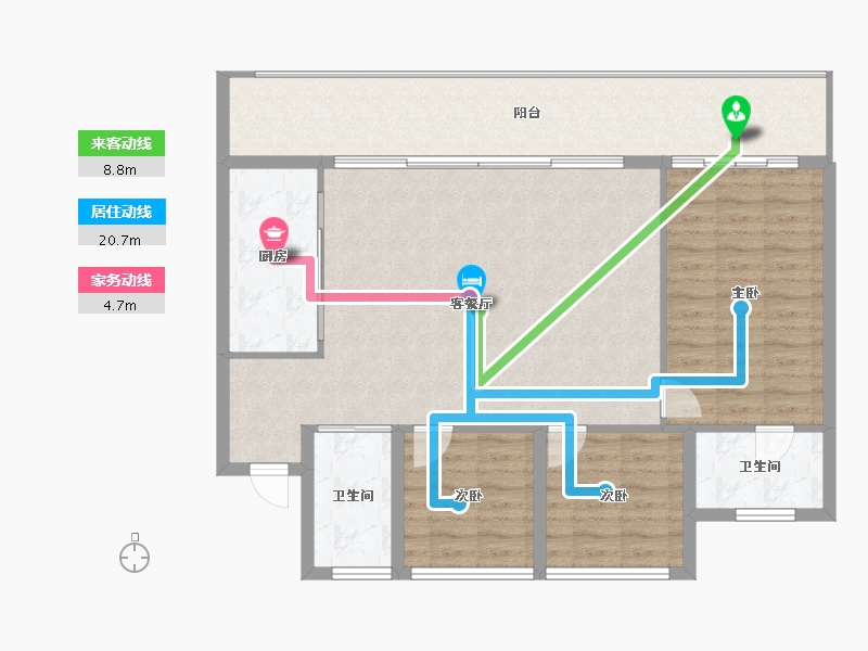 四川省-南充市-满投御江云邸-110.04-户型库-动静线