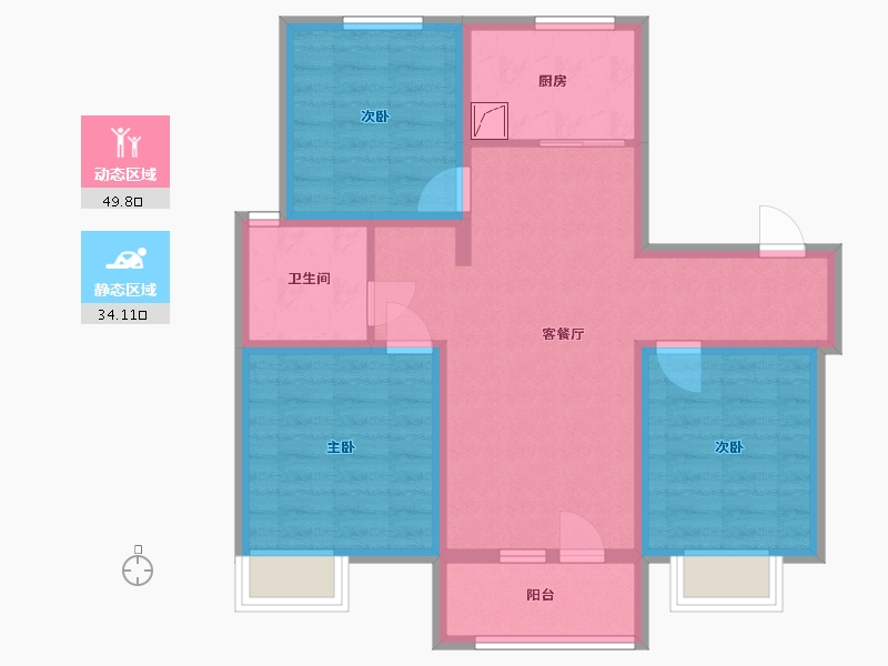 山东省-济南市-中海九樾府-90.00-户型库-动静分区