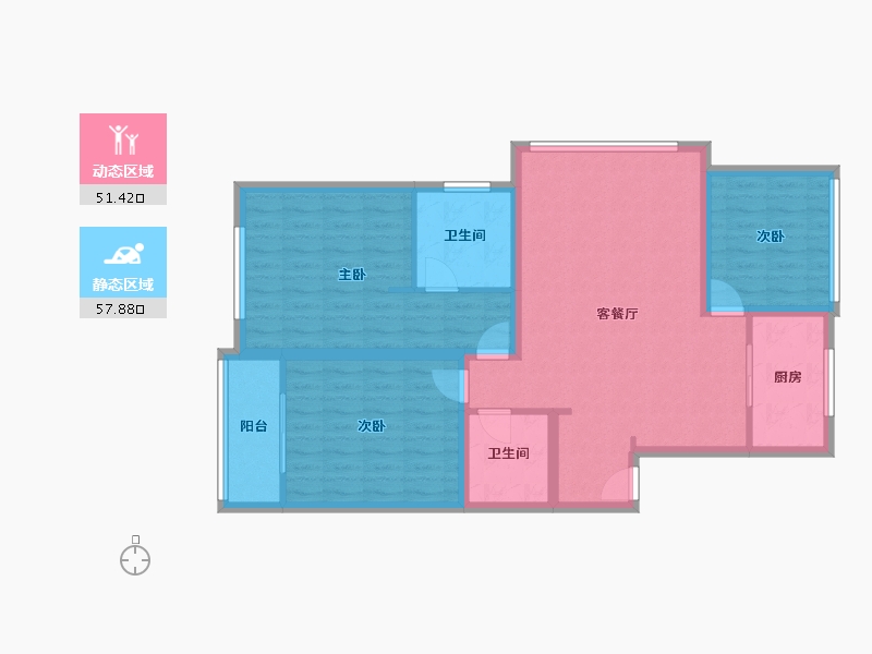 浙江省-金华市-天山龙城-B区-95.00-户型库-动静分区