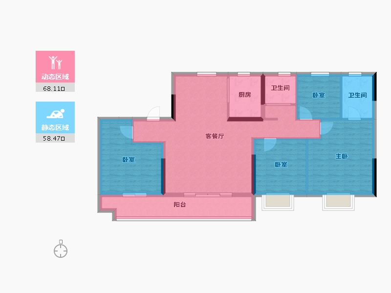 山东省-泰安市-碧桂园·时代澜湾-114.41-户型库-动静分区