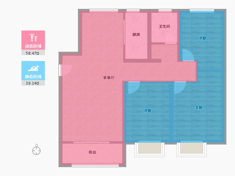 河北省-唐山市-万润首府-87.58-户型库-动静分区