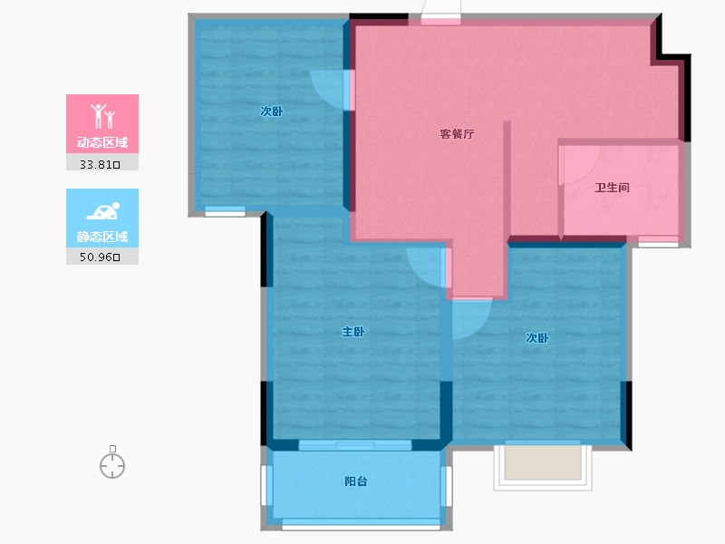 辽宁省-阜新市-润宏安滨海名都-76.00-户型库-动静分区