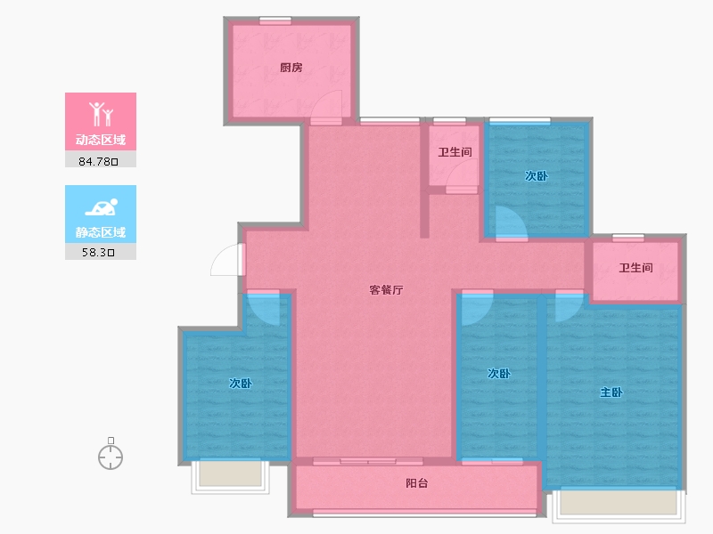 山东省-东营市-贵和府-128.01-户型库-动静分区