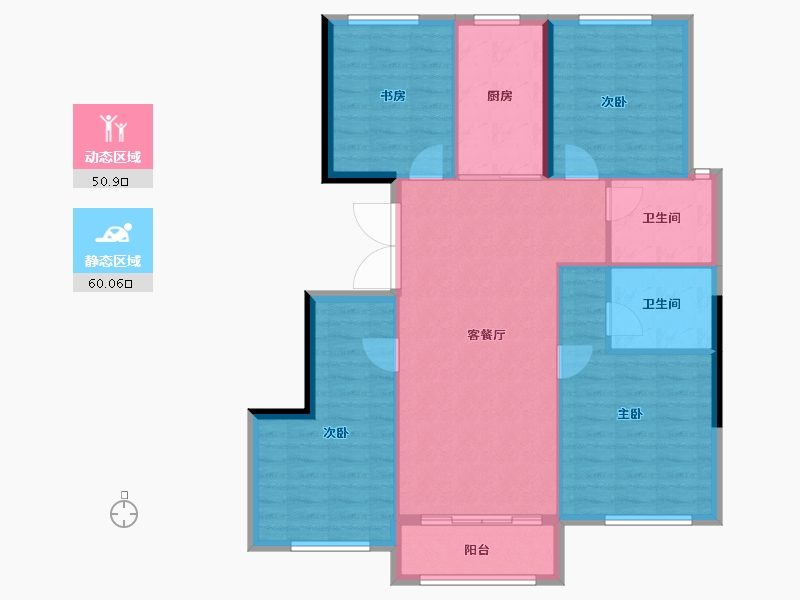 黑龙江省-哈尔滨市-保利天悦—期-101.41-户型库-动静分区