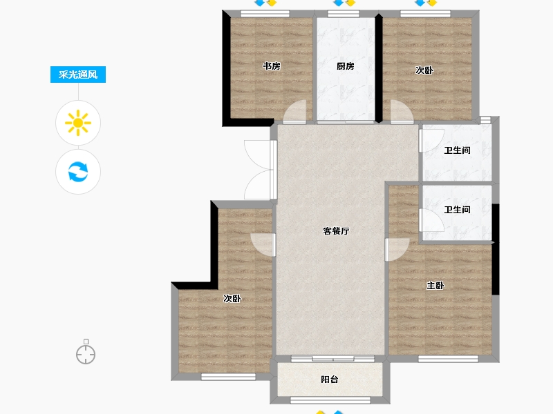 黑龙江省-哈尔滨市-保利天悦—期-101.41-户型库-采光通风