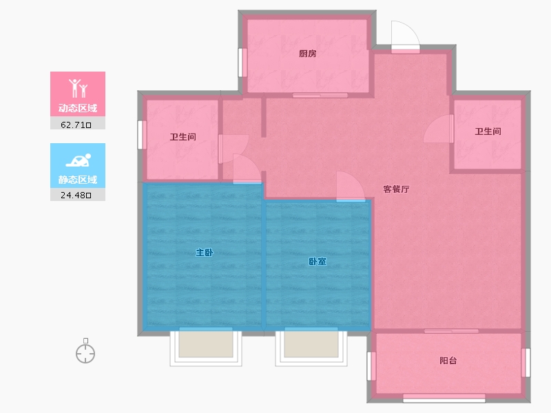 河北省-廊坊市-和平丽景-90.00-户型库-动静分区