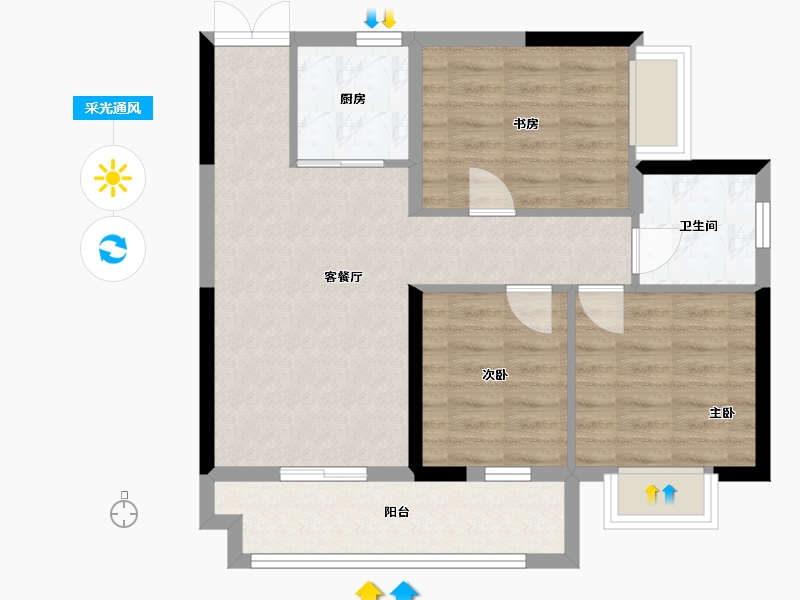 广西壮族自治区-南宁市-正恒国际-77.50-户型库-采光通风