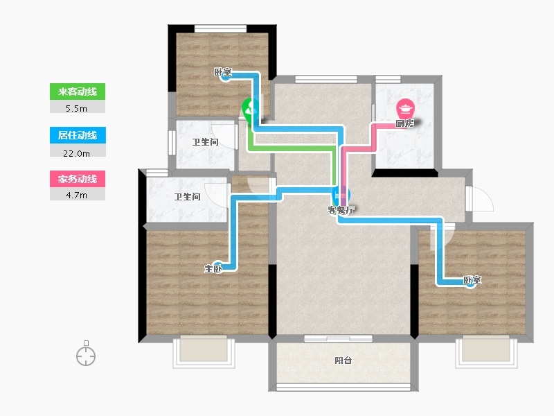 山东省-泰安市-碧桂园·时代澜湾-93.60-户型库-动静线