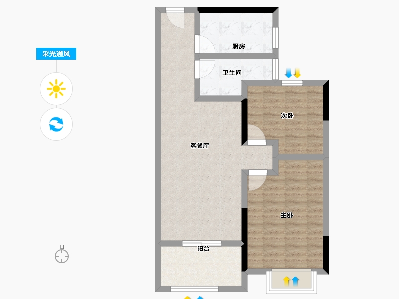 甘肃省-天水市-恒顺阳光城·翡丽湾-69.97-户型库-采光通风