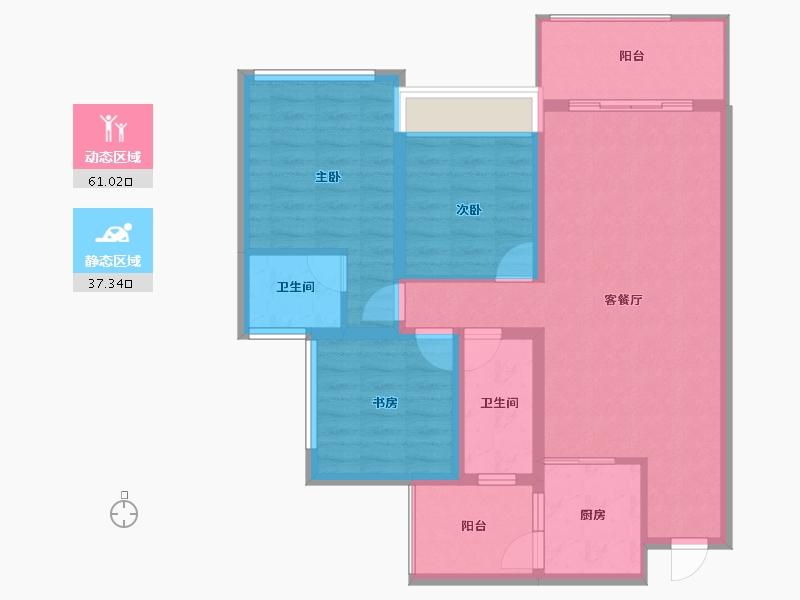 四川省-南充市-满投御江云邸-87.87-户型库-动静分区