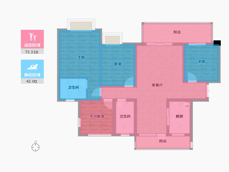 四川省-绵阳市-锦云澜-101.25-户型库-动静分区