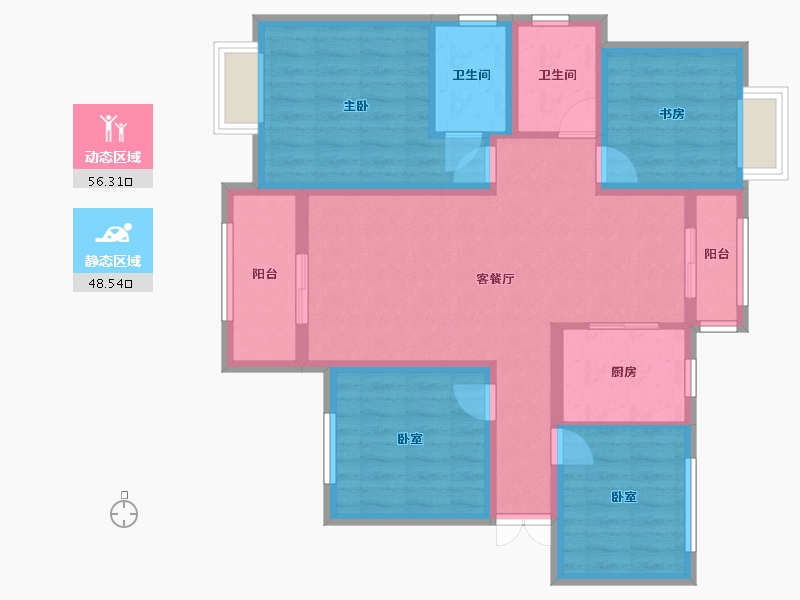 江苏省-宿迁市-太和紫金城-109.68-户型库-动静分区