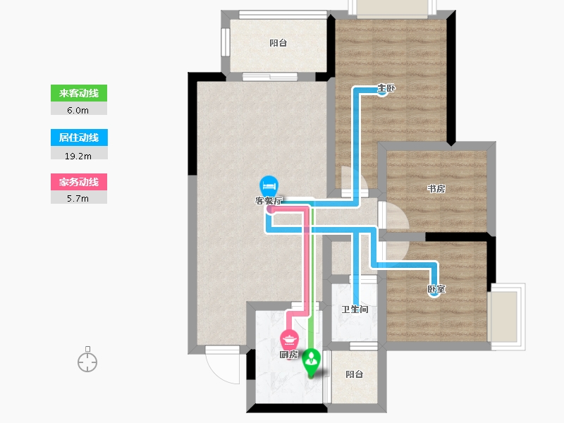 四川省-内江市-荣威·珑悦府-71.65-户型库-动静线