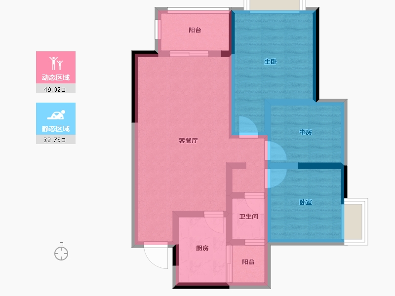 四川省-内江市-荣威·珑悦府-71.65-户型库-动静分区