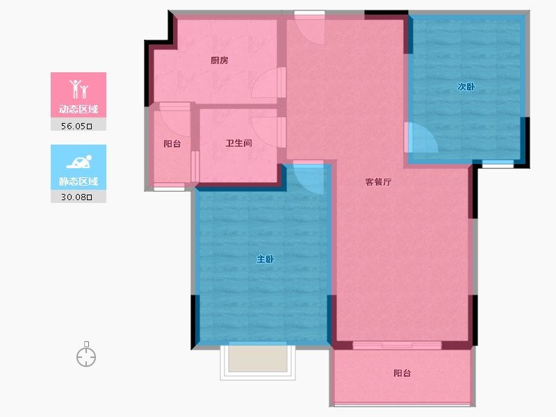 辽宁省-阜新市-润宏安滨海名都-77.02-户型库-动静分区