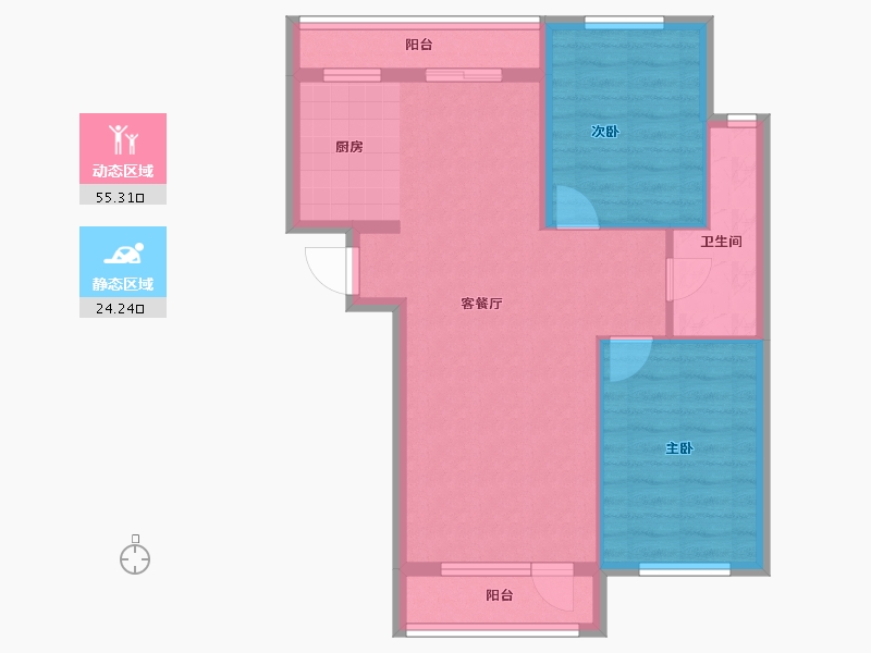 辽宁省-丹东市-祥麗苑-71.23-户型库-动静分区