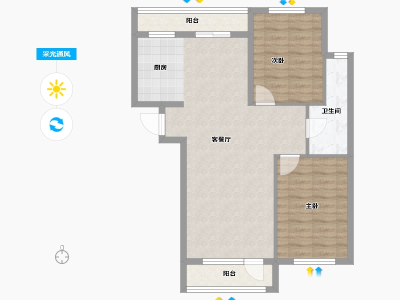 辽宁省-丹东市-祥麗苑-71.23-户型库-采光通风