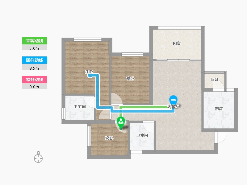 四川省-南充市-鸿通富春山居-73.28-户型库-动静线