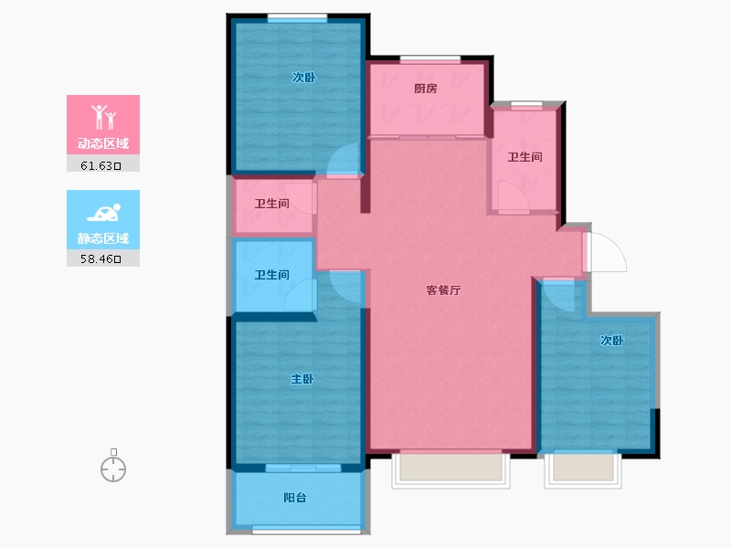 河北省-邯郸市-北湖十六峯-108.00-户型库-动静分区