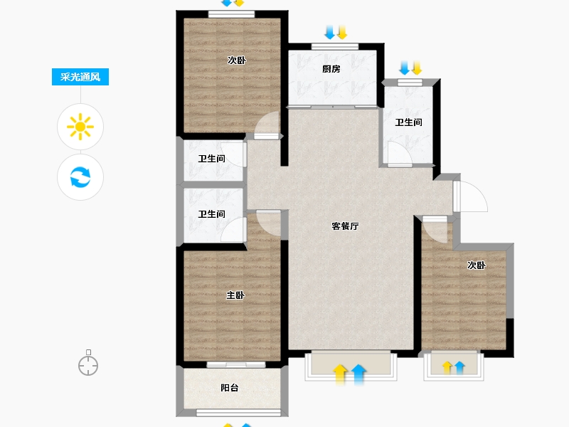 河北省-邯郸市-北湖十六峯-108.00-户型库-采光通风